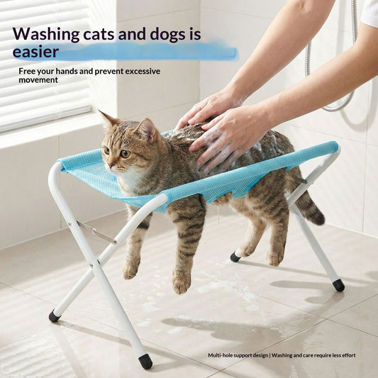 Foldable Pet Bathing Stand Hammock for Cats & Dogs