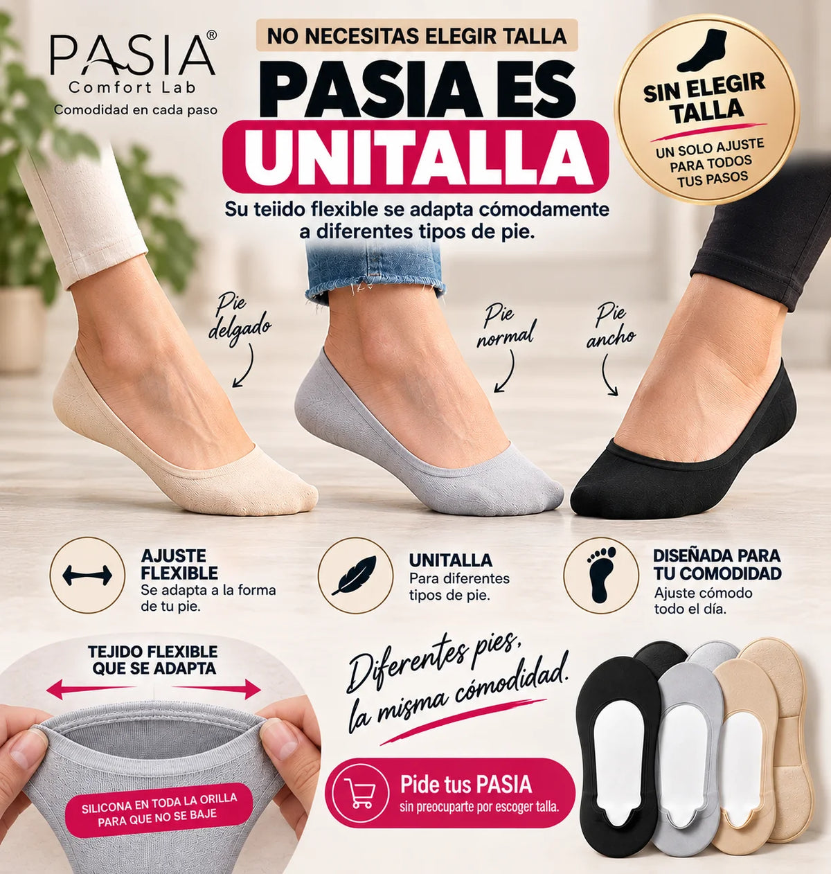 PASIA™ Calcetines Invisibles de Confort