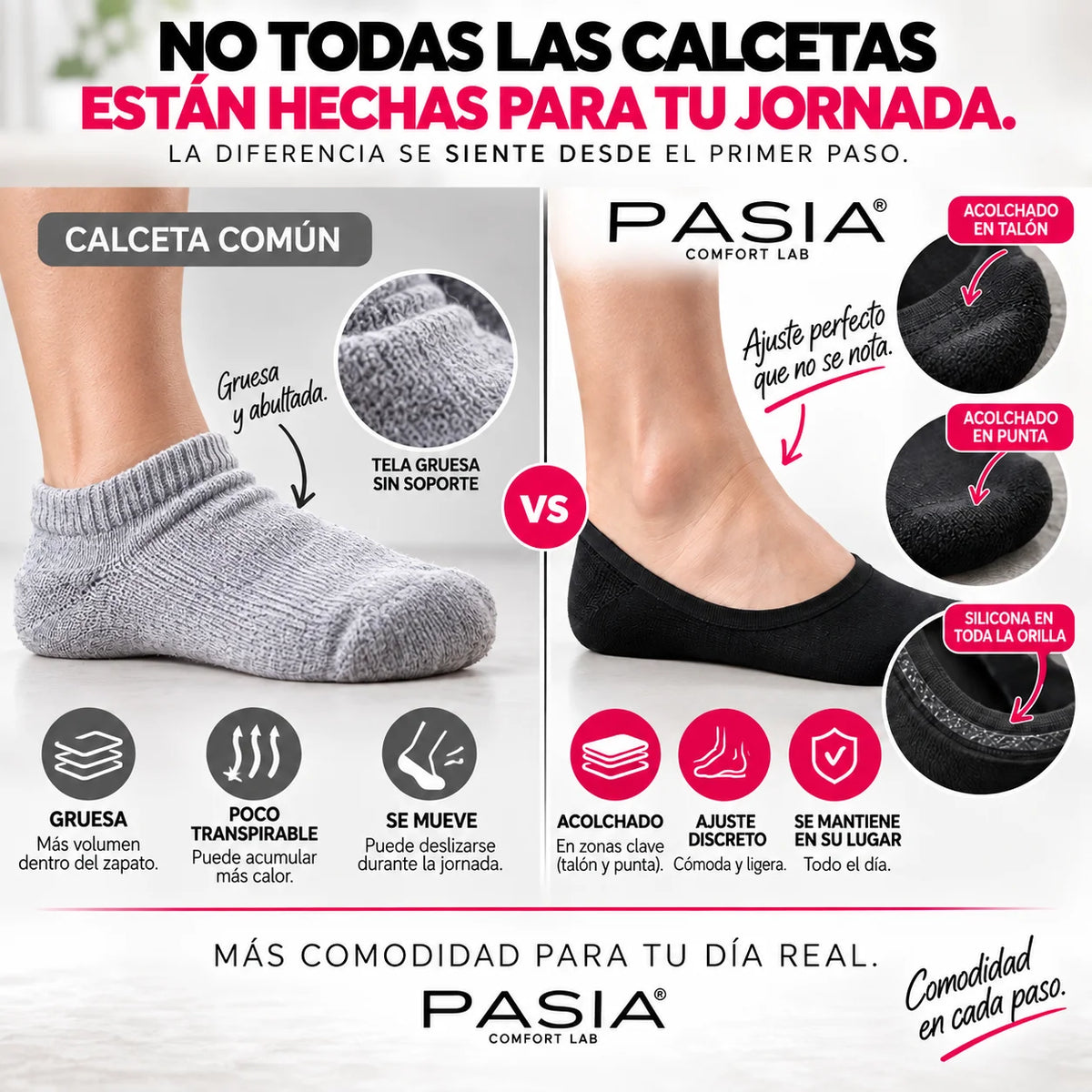PASIA™ Calcetines Invisibles de Confort